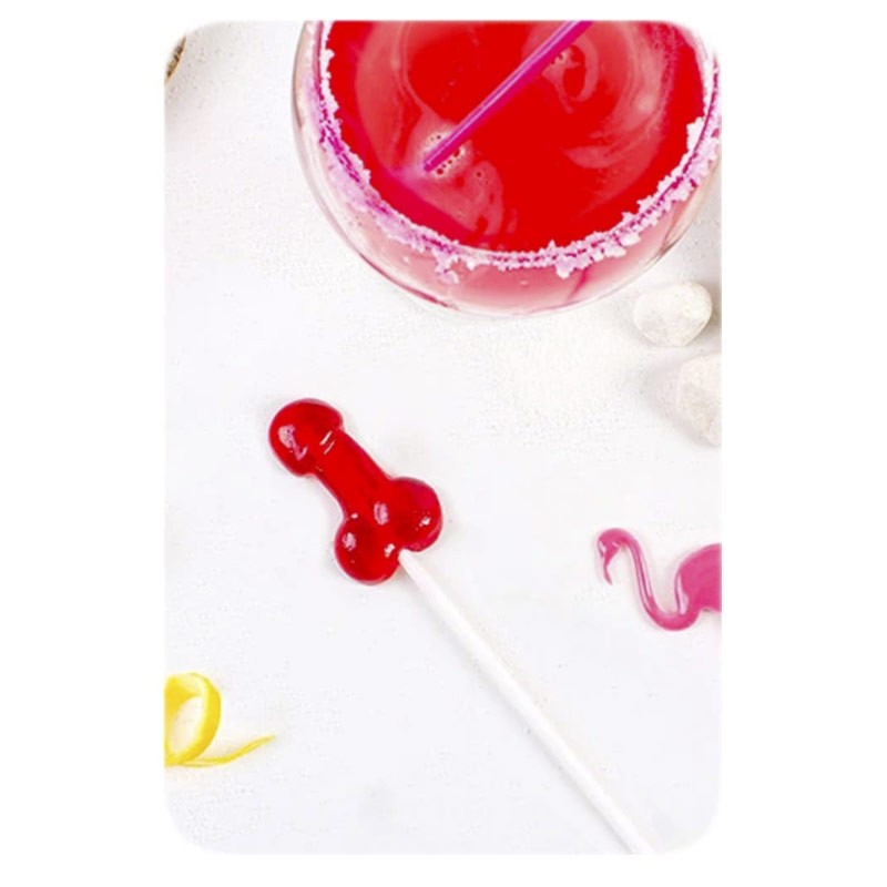 Sucette en forme de pénis avec alcool Daiquiri à la fraise - Secret Play