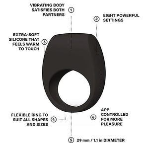 Anneau pénien vibrant LELO Tor 3 - Noir
