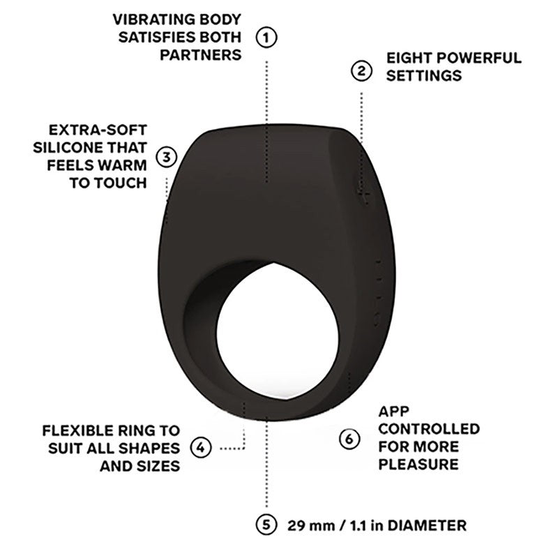 Anneau pénien vibrant LELO Tor 3 - Noir