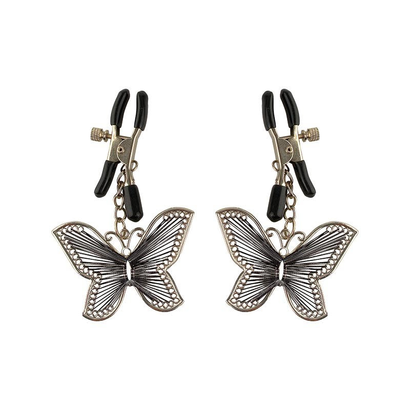 Pinces à seins avec papillon décoratif - Fetish Fantasy