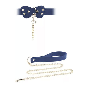 Collier BDSM avec laisse (Bleu) - Taboom Silicone Supreme