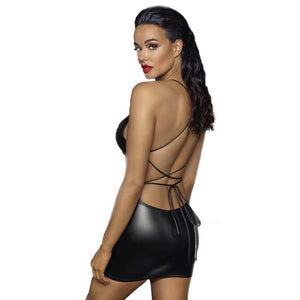 Mini Robe sexy Power Wetlook F252 - Noir Handmade