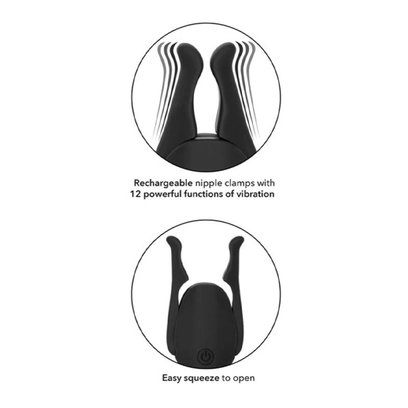 Pinces à seins vibrantes & rechargeables Calexotics Nipplettes