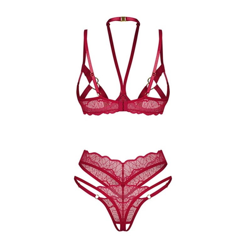 Ensemble sexy ouvert Cupide Desir (Rouge) - Obsessive