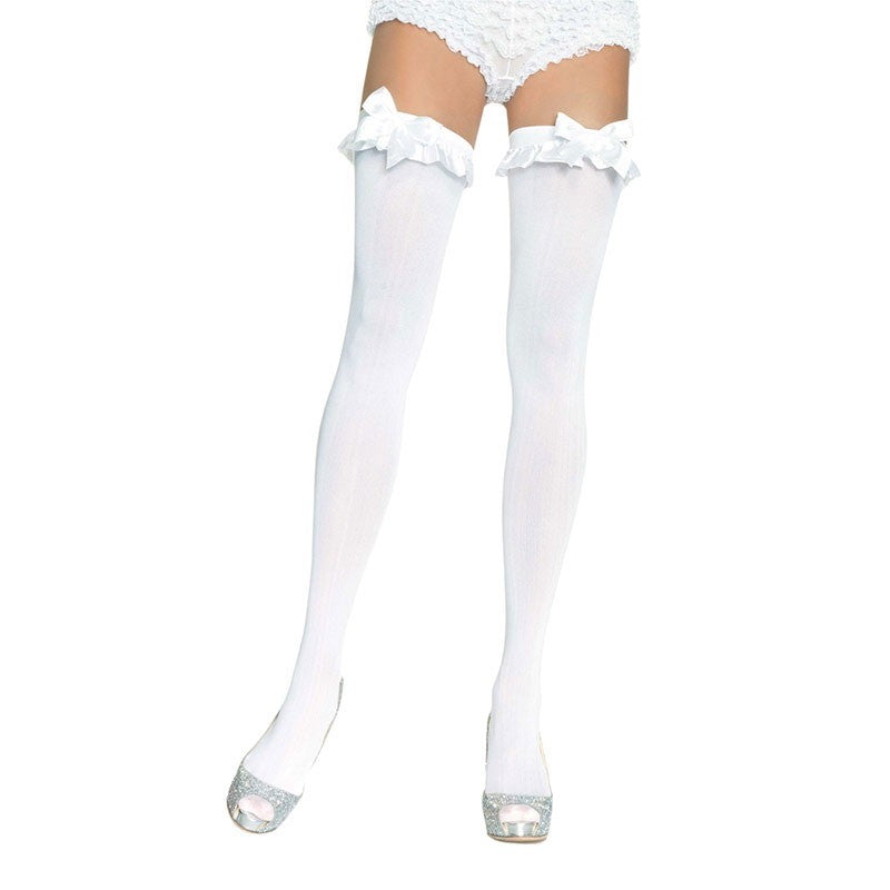 Bas sexy Opaque (Blanc) - Leg Avenue Thigh Highs