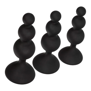 Set de chapelets anaux (Noir) - CalExotics Silicone Beaded Anal Kit
