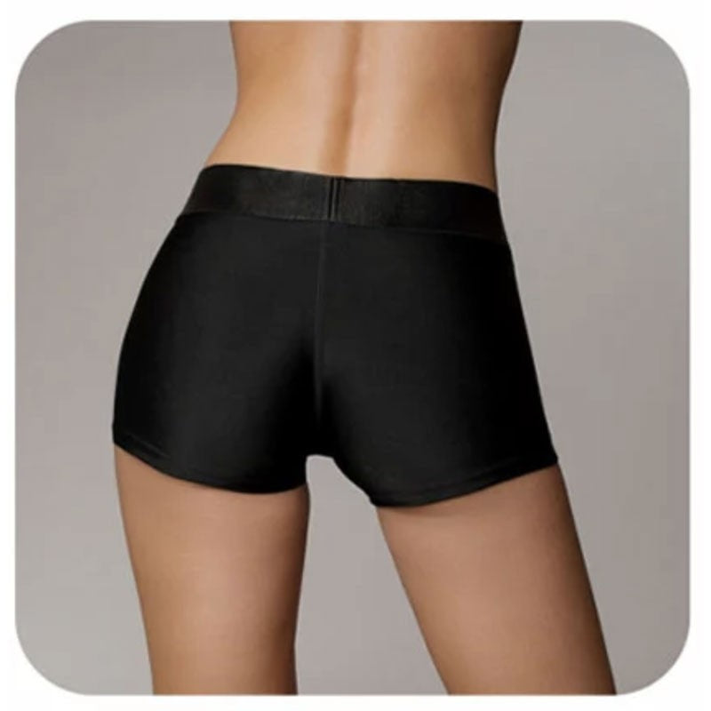 Harnais lingerie Ouch! Vibrating Strap-on Boxer - Noir