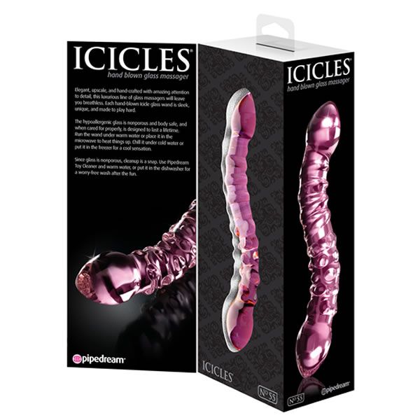 Double dildo en verre - Icicles No 55