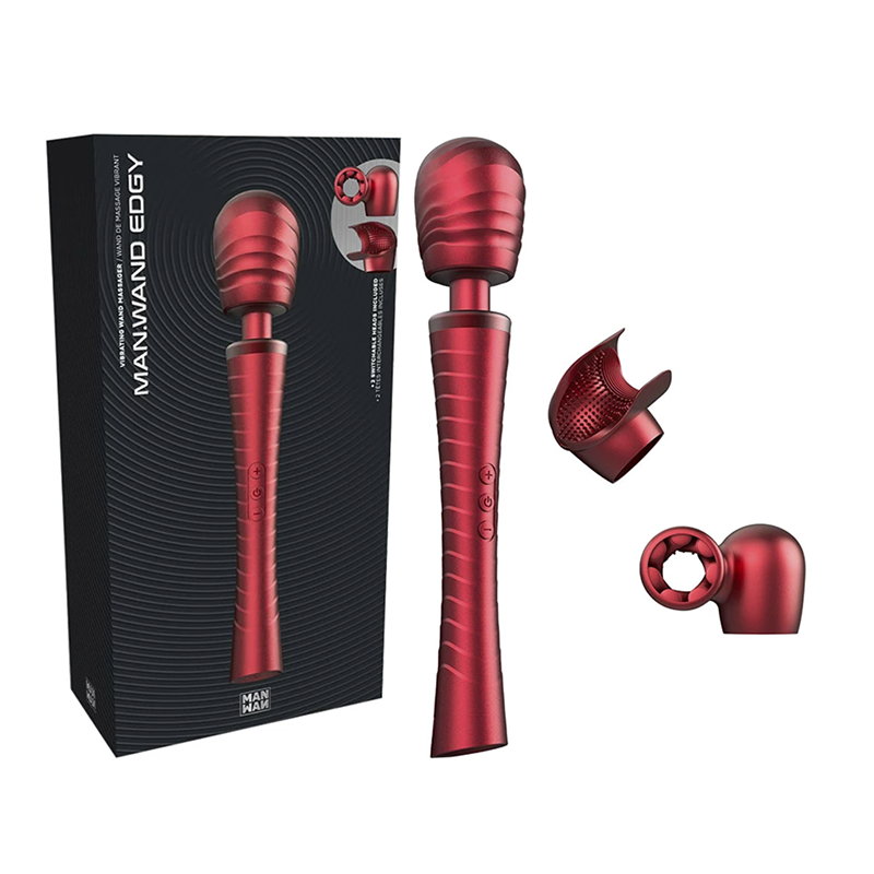 Baguette vibrante MAN.WAND EDGY - Rouge velours