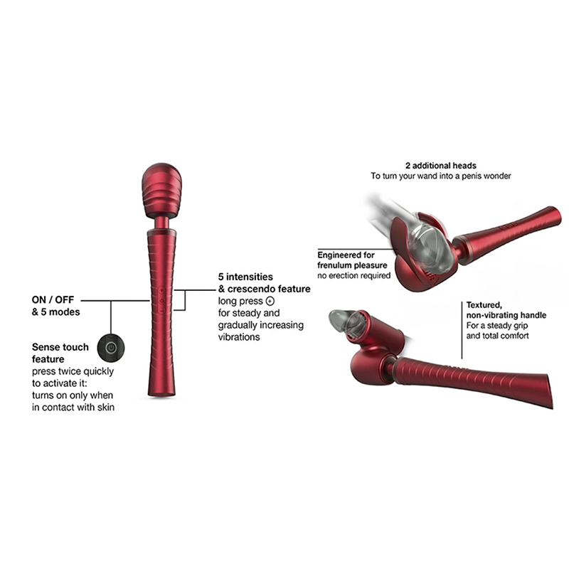 Baguette vibrante MAN.WAND EDGY - Rouge velours