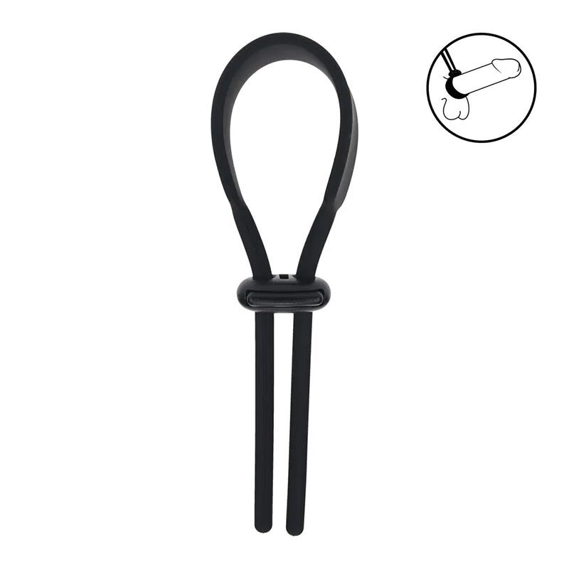 Anneau pénien ajustable Levelz Wide Lasso - Noir
