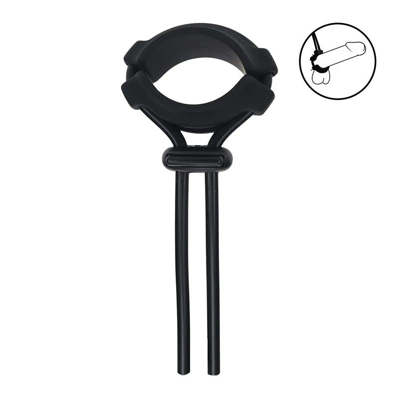 Anneau pénien ajustable Levelz Detachable Wide Lasso - Noir
