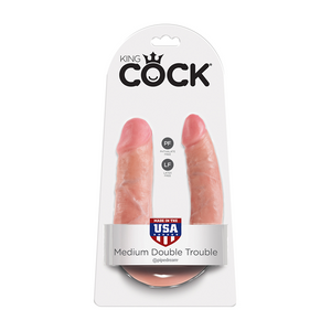 Godemichet réaliste courbé Medium - King Cock Double Trouble