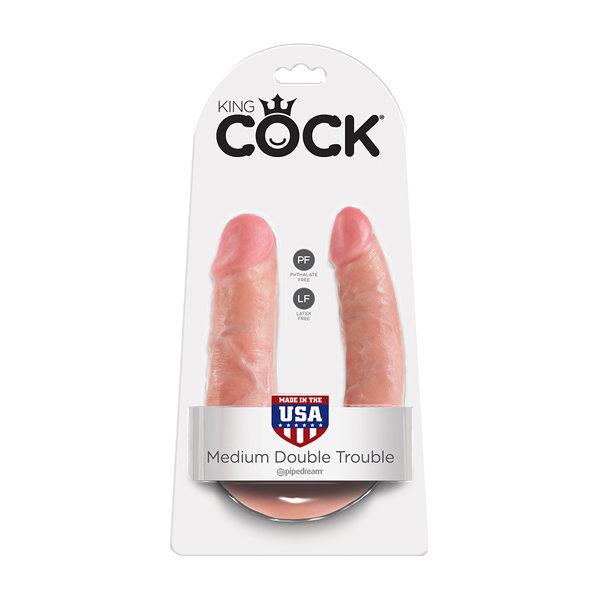 Godemichet réaliste courbé Medium - King Cock Double Trouble