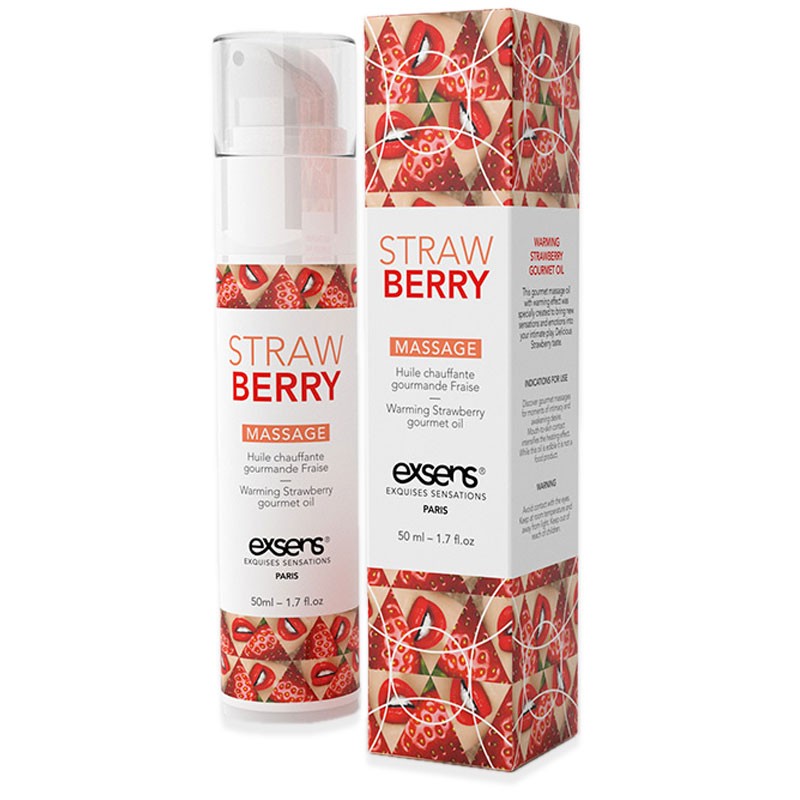 Exsens Huile de massage chauffante et gourmande - Fraise