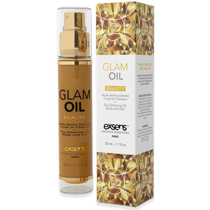 Exsens Glam Oil – Huile sèche pailletée corps et cheveux