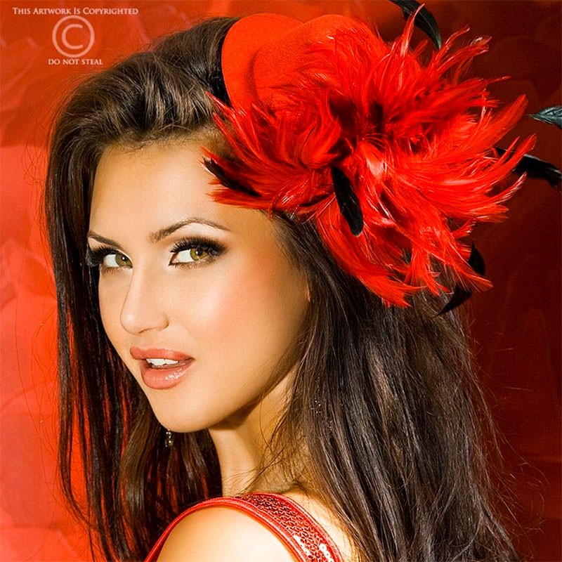 Mini chapeau burlesque CR-3265 Rouge – Chilirose