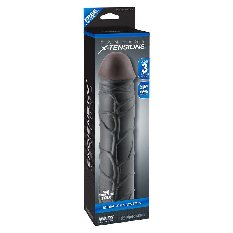 Extension pénienne Mega 3" Extension Noir – X-Tensions