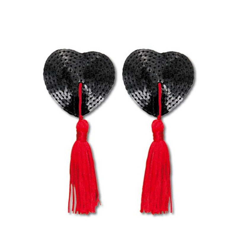 Caches tétons Cœur noir ficelle rouge – Nippies Paris - Hollywood