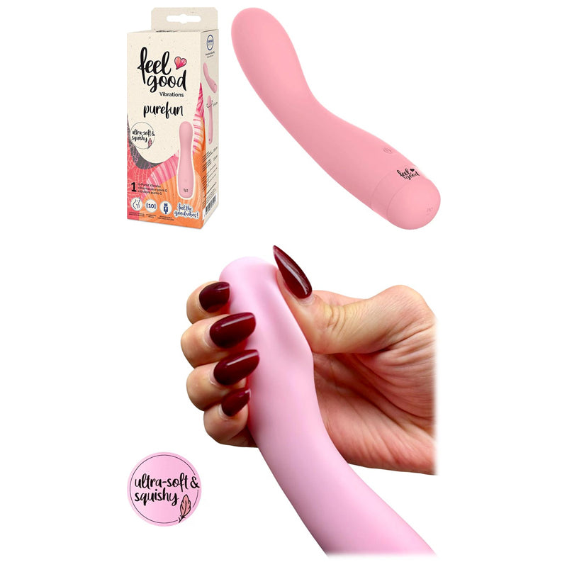 Vibromasseur Feelgood Purefun Rose - Silicone Doux