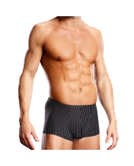 Black Sexy Boxer with white stripes Performance Microfiber - Blue Line