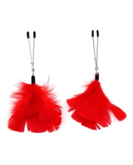 Nipple Clamps with feather Red - Rimba