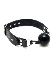 Bal Gag en silicone et cuir Ø 4.4 cm Noir - Rimba