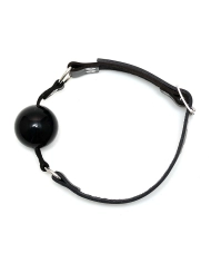 Ball Gag silicone and leather Ø 4.4 cm Black - Rimba