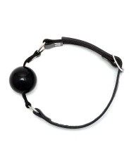 Bal Gag en silicone et cuir Ø 4.4 cm Noir - Rimba