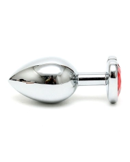 Butt plug con cristallo a forma di cuore (Rosso) - Rimba