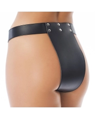 Leather Chastity belt for woman with 2 holes - Rimba