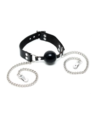Ball Gag avec pinces à seins - Rimba