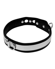 Metallic BDSM collar with padlock (width 2.8 cm) - Rimba