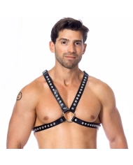 Finimenti BDSM di cuoio con rivetti (uomo) – Rimba