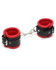 Red leather padded handcuffs - Rimba