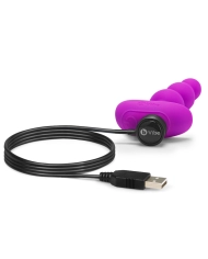Vibrating Beads with remote control - B-Vibe triplet Fuchsia