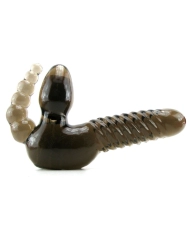 Double dildo avec stimulateur anal 