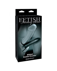 Dildo für Doppelpenetration Ribbed Double Trouble - Pipedream