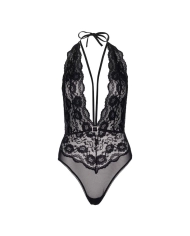 Sexy Bodysuit mit Blumenspitze (Schwarz) - Leg Avenue