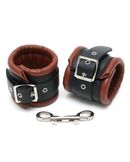 Gepolsterte Leder-Handfessel braun - Rimba