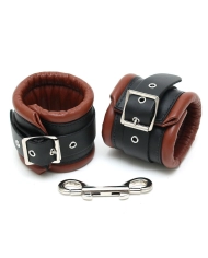 Brown leather padded handcuffs (Ankles) - Rimba