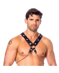 Finimenti BDSM di cuoio con catene metalliche (uomo) – Rimba