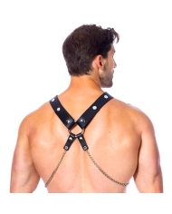 BDSM Leather harness with metal chains (Man) – Rimba
