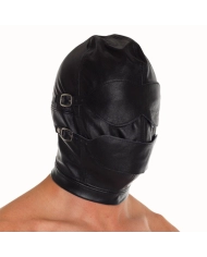 Leder BDSM Haube mit Ball Gag - Rimba