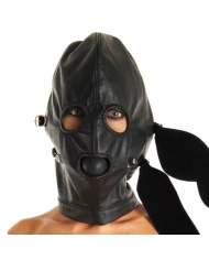 Leder BDSM Haube mit Ball Gag - Rimba