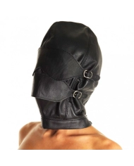 Leder BDSM Haube mit Ball Gag - Rimba