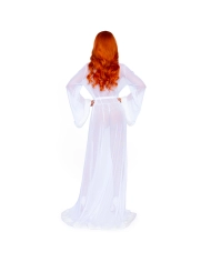 Langes sexy transparentes Kleid & String (Weiß) - Leg Avenue