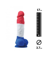 Dildo tricolore con scroto - NS Novelties