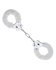 White Beginner's Furry Cuffs - ToyJoy