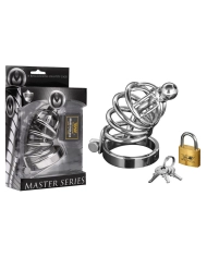 Peniskäfig mit Vorhänggeschloss - Master Series Asylum 4 (S/M)